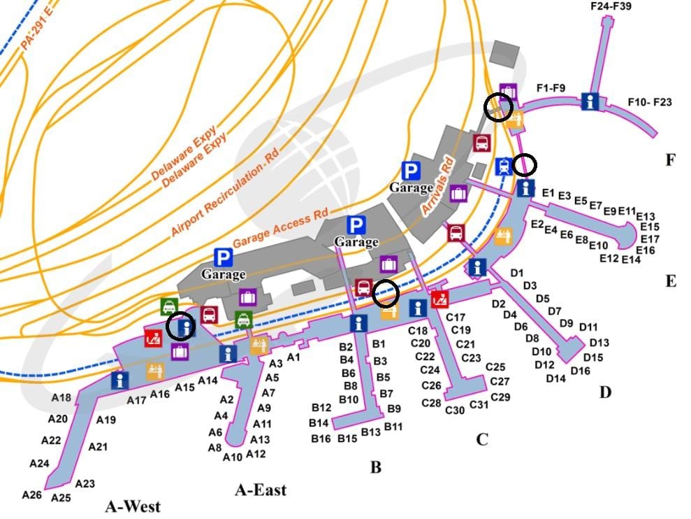 费城机场航站楼地图