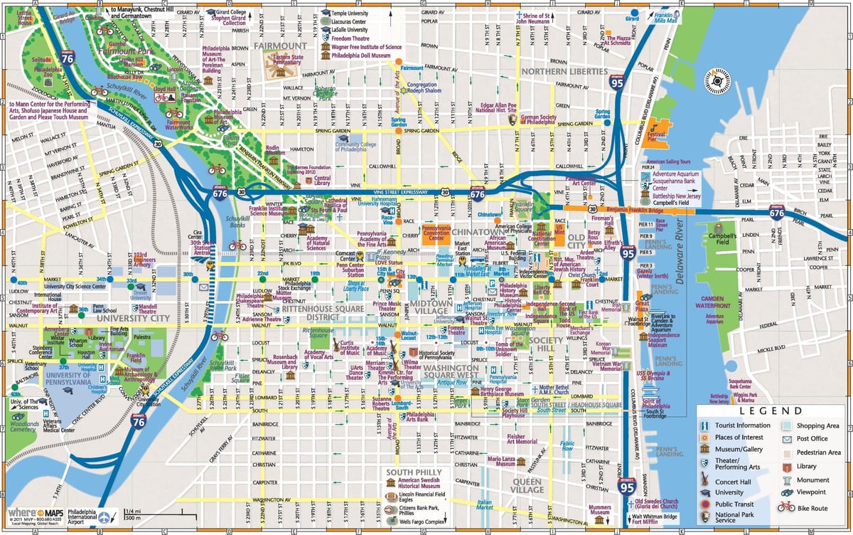 费城观光地图