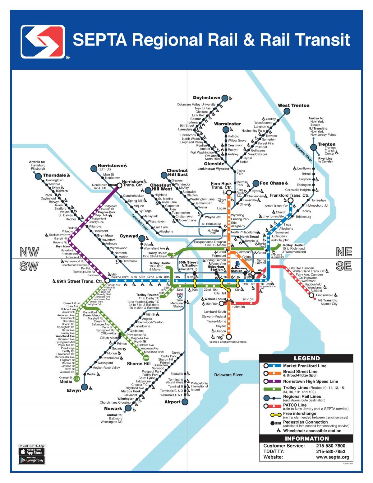 费城地铁站地图